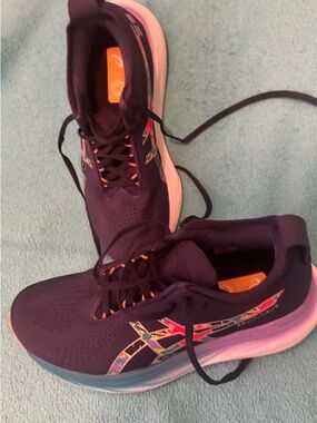 ASICS Women's Athletic Shoes in Navy with Pink Accents